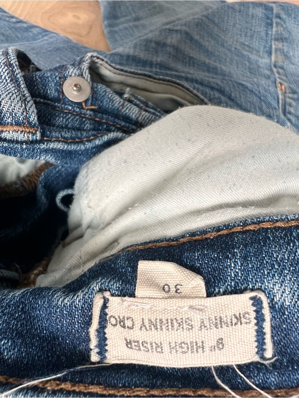 Madewell 9” high riser skinny skinny crop Jeans size 30 - Picture 3 of 6